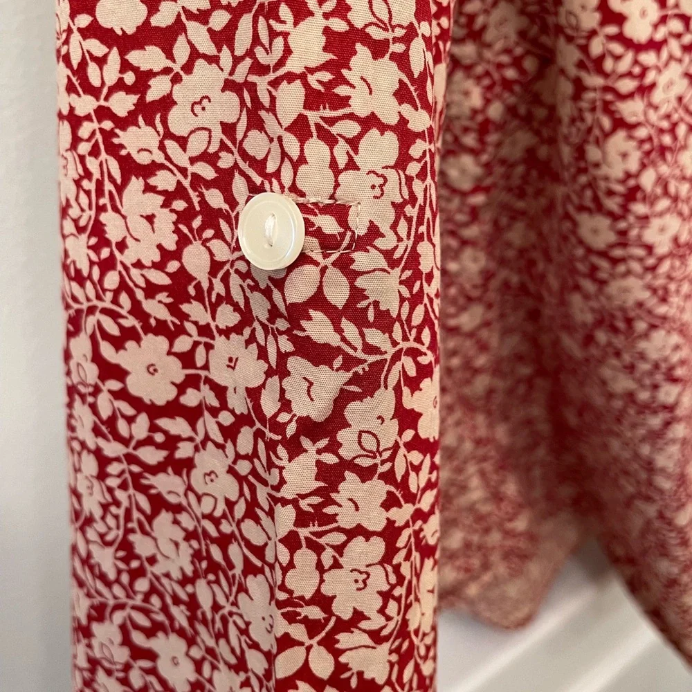 Lucky Brand Floral Print Cotton Button Down Shirt Size Small - Picture 6 of 7